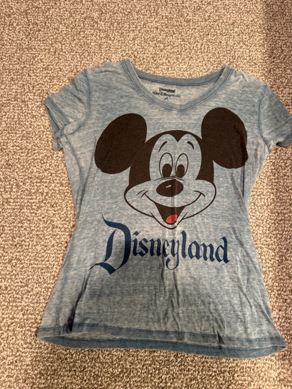 Disney Light Blue Mickey Mouse Tee with Navy Disneyland Script